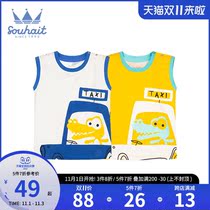 Childrens clothing boy vest 2021 summer new children cotton cartoon children baby sleeveless T-shirt tide