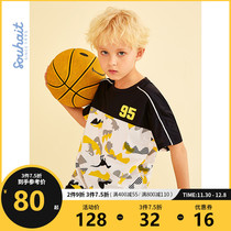 Childrens Wear Boys Short Sleeve T-shirt 2021 Summer New Soft Breathable Round Neck Pullover Top Sports and Leisure