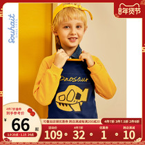 Baby boys sweater 2021 new childrens autumn print childrens casual round neck baby top