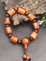 Natural Manau bracelet male old manau hand strings retro disc playwright Play in a silk pattern jade hand decorated with boyfriend