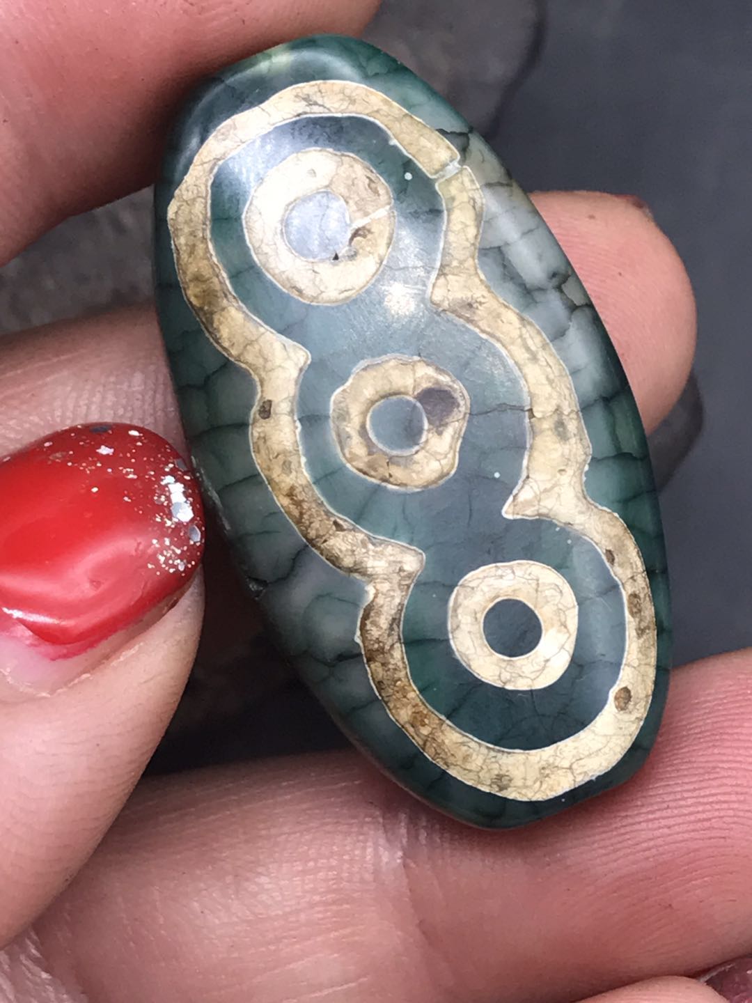 Jewel pendant Mizong Six Eyes Sky Beads Ancient Play Old Sky Pearl Overhang Beads Hide the ancient Pearl Beads Send certificate