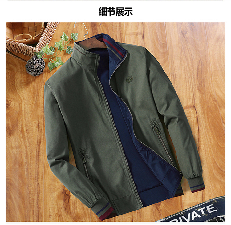 Mùa xuân và mùa thu cha mới mặc áo khoác nam hai mặt áo khoác trung niên 30 đến 40 tuổi nam 45 quần áo giản dị trang phục