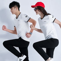 361 lovers sports suit for men and women Summer casual sports clothes pure cotton Jordan NoV collar short sleeve long pants two sets