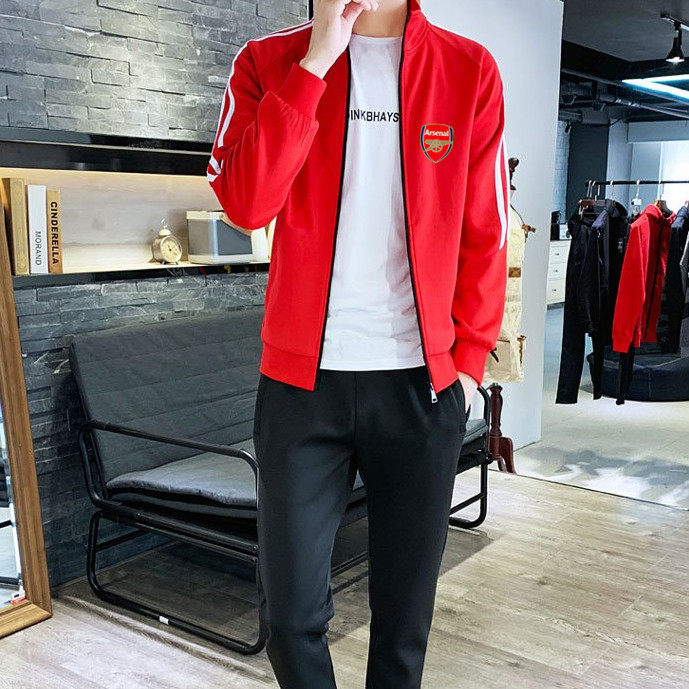 Arsenal fans men and women spring and autumn sports casual suit Arsenal jacket sweatshirt tracksuit trousers suit-Taobao