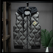 Real Madrids new thickened autumn and winter hooded vest vest jacket Real Madrid fans supplies souvenirs