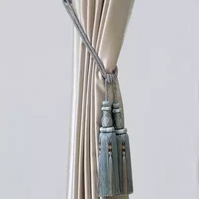 Luxury Nordic curtain hanging ball living room double ball strap hanging ball wall decoration tassel rope curtain button