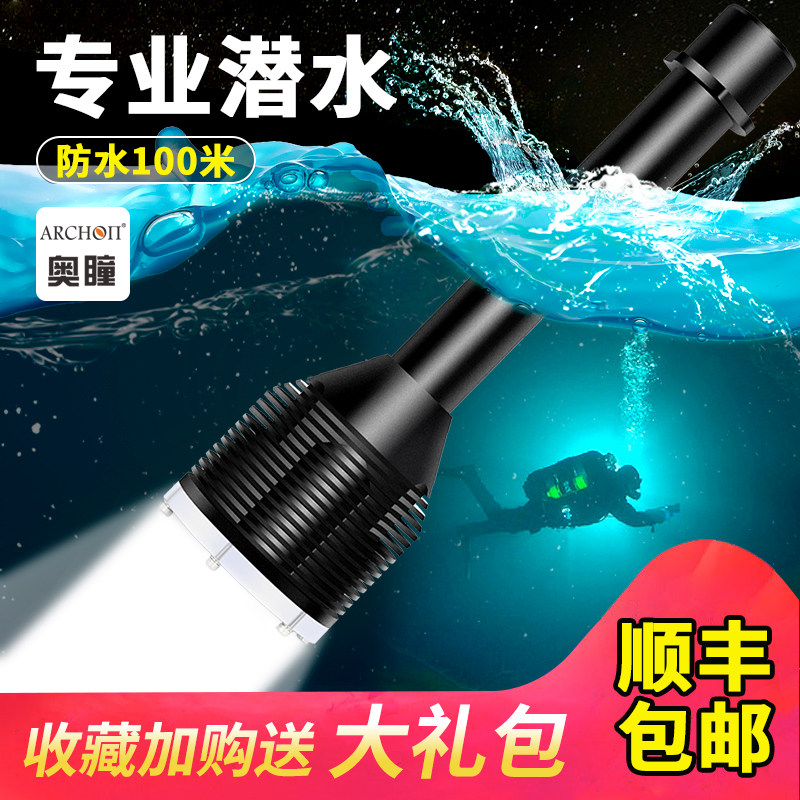 ARCHON PUPIL D33 DIVING BRIGHT LIGHT FLASHLIGHT WATERPROOF LED UNDERWATER Far Shot Probe Super Bright Rechargeable New