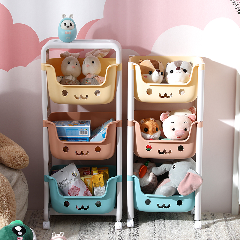 Children's toy storage floor shelve baby large capacity storage home bedroom living room shelve multilayer finishing storage cabinet