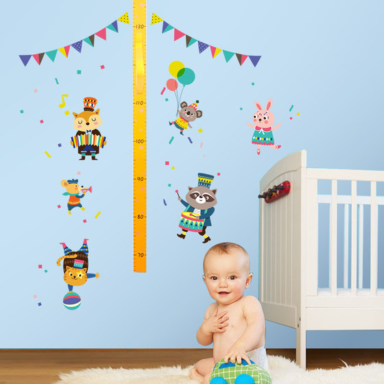 Cartoon children's baby height stickers removable measuring ruler household infant wall stickers decorative wallpaper self-adhesive