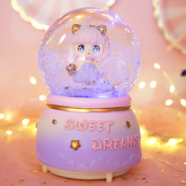 Rotatable Snow Snow Princess Water Crystal Ball Music Box Girl Octaphonic Box Girl Child Pendulum Girl Birthday Present