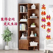 High-grade bamboo corner cabinet bedroom corner cabinet living room TV corner wall shelf space-saving narrow cabinet corner bookshelf