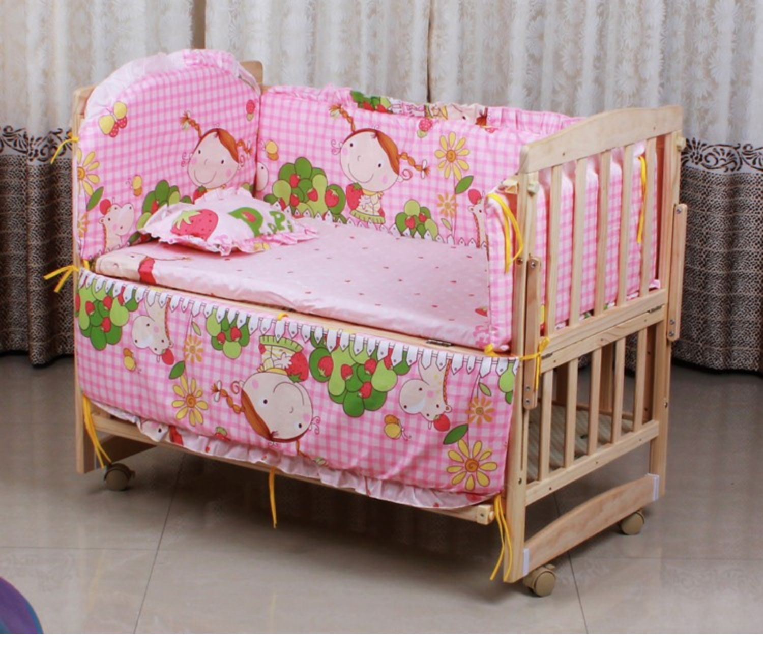 Giường trẻ em, trẻ sơ sinh, giường, em bé, mẫu giáo, cũi, bộ, miếng bông, có thể tháo rời và có thể giặt - Túi ngủ / Mat / Gối / Ded stuff chăn quấn cho bé sơ sinh