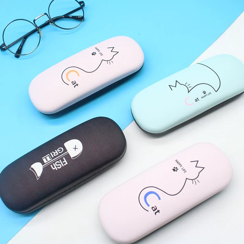 Cartoon Fashion Student Men and Womens Ins Myopia Box маленькая свежая и сжатая портативная железная ящик для зеркала детская настройка зеркала настройка