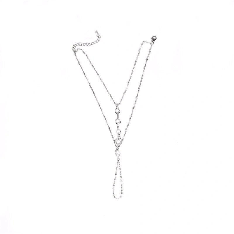 Tối giản phong cách châu Âu và Mỹ Thời trang mới Đẹp đơn giản xu hướng hoang dã Pha lê ngón tay tua rua bãi biển nữ lắc chân nữ vàng đẹp