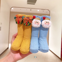 Baby socks autumn and winter cotton long tube baby Christmas stockings cute loose mouth newborn non-slip toddler socks