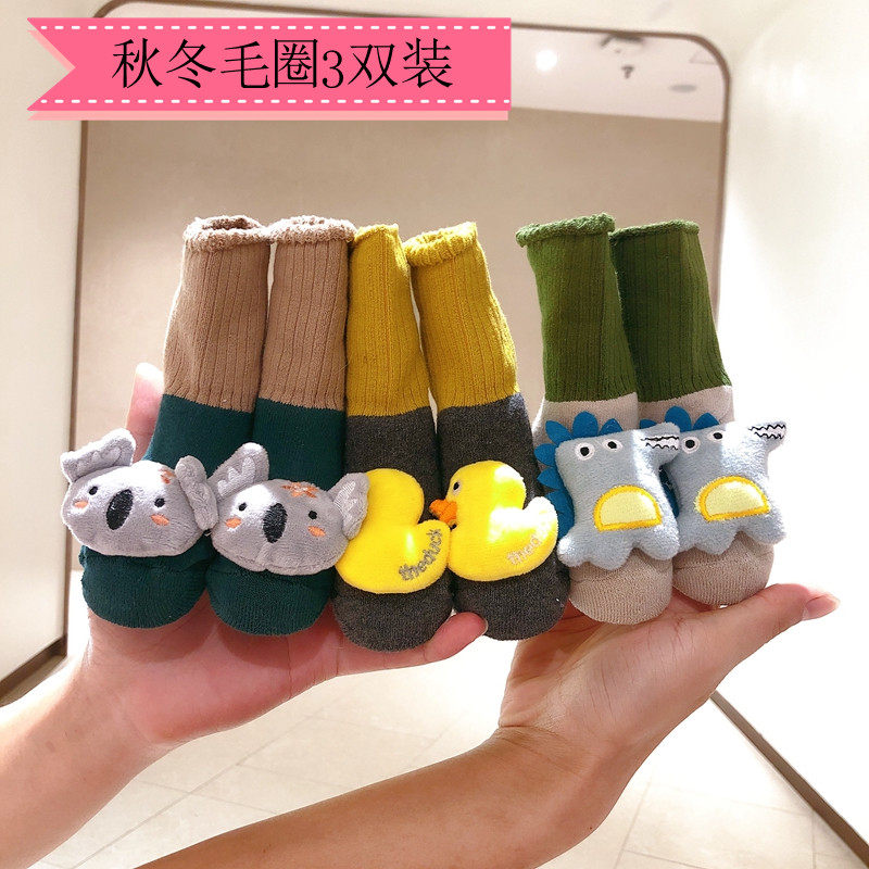 Baby socks winter cotton thickened warm new newborn baby 0-3 months baby doll stockings 1 year old