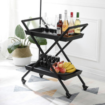 Nordic mobile wrought iron dining car tea cart cart wine cart metal sideboard household utility vehicle