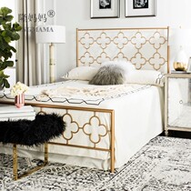 Simple master bedroom iron bed wedding bed home bedroom double bed Girl room light luxury small apartment princess bed frame