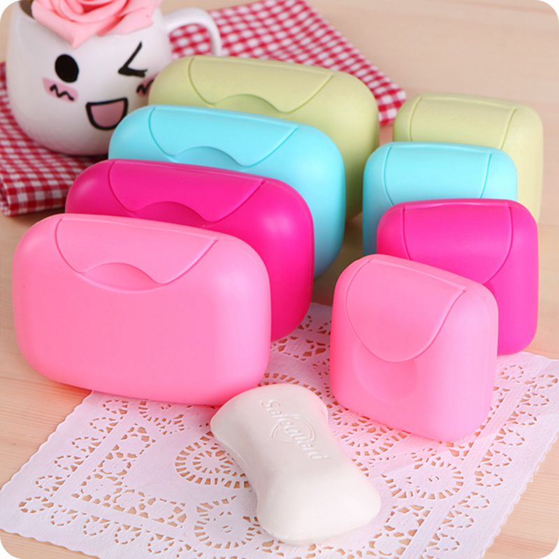 Travel soap box with lid and lock buckle small fresh handmade household soap box waterproof and leak-proof simple soap storage box