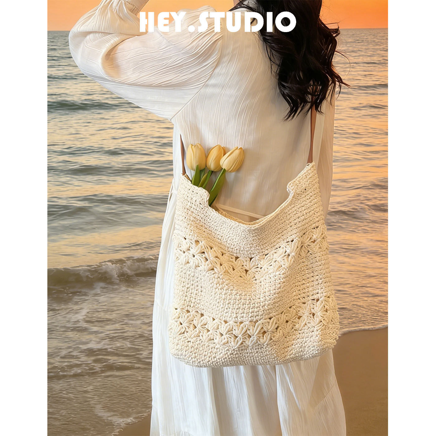 Large Capacity Straw Woven Bag For Women 2026 New Arrival Beach Vacation Tote Lazy Style Shoulder & Crossbody Bag - Thumbnail 3