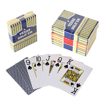 Big character plastic poker TEXAS HOLDEM HOLDEM with cut cards matte back red and blue