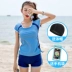 Áo tắm nữ bảo thủ boxer ngắn tay spa giảm béo bụng Hàn Quốc nhỏ tươi thể thao chia áo tắm