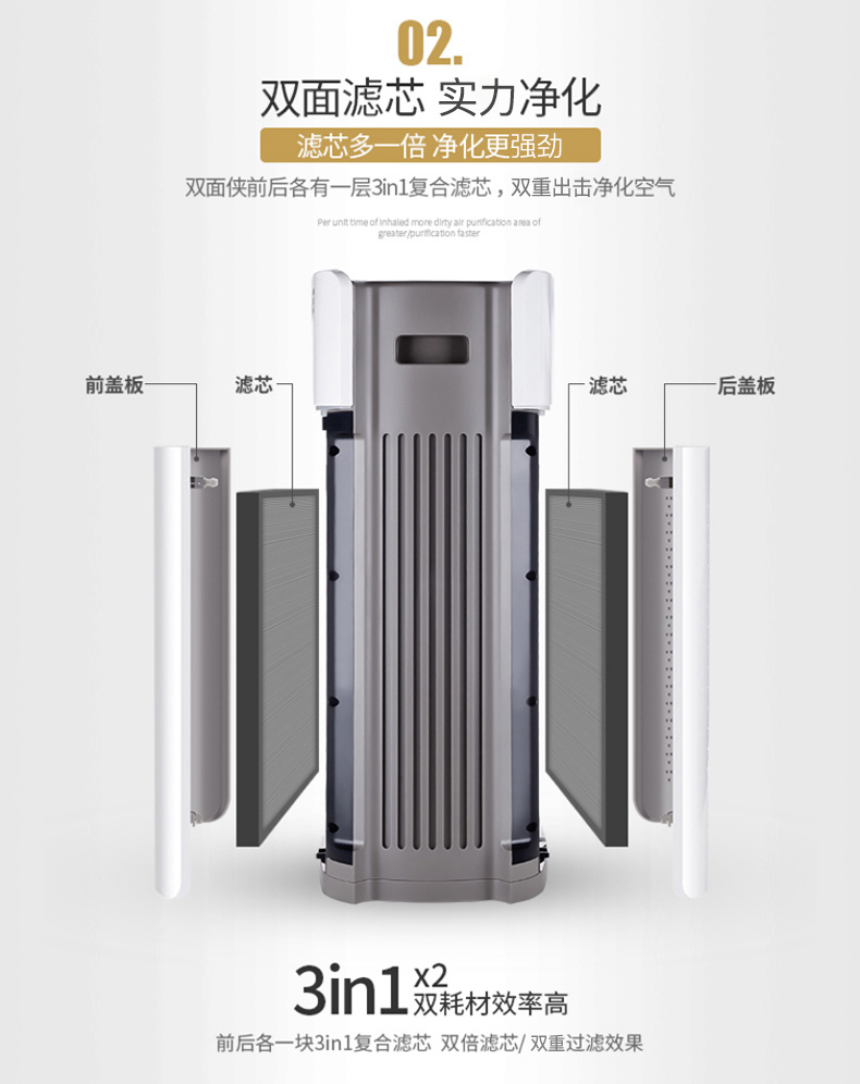 Máy lọc không khí Yadu KJ455G-S4 văn phòng thông minh tại nhà ngoài khói thuốc phiện máy lọc không khí hàn quốc mini