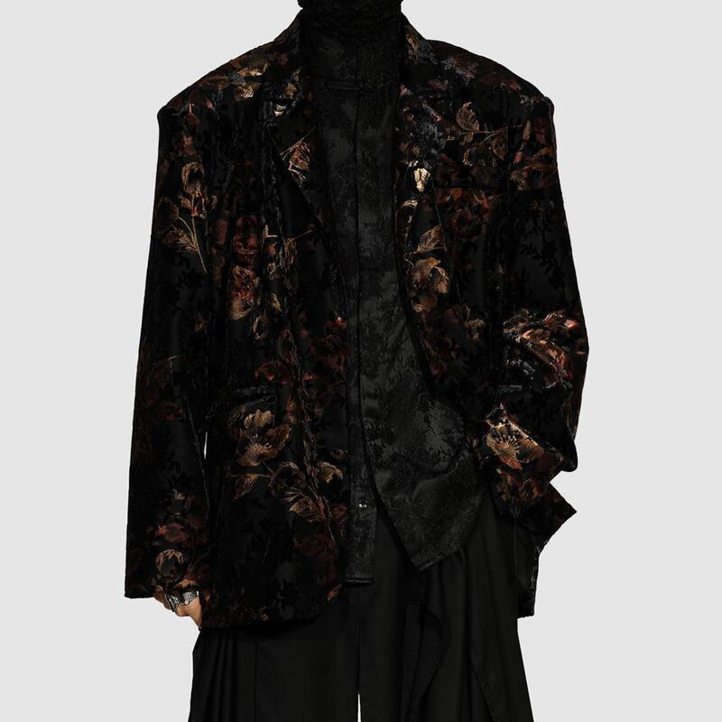 Original Men's New Suit Jacket 2025 Spring/Summer Floral Pattern Niche Loose Suit Stylish Floral Jacket Trendy Original Men's New Suit Jacket 2025 Spring/Summer Floral Pattern Niche Loose Suit Stylish Floral Jacket Trendy