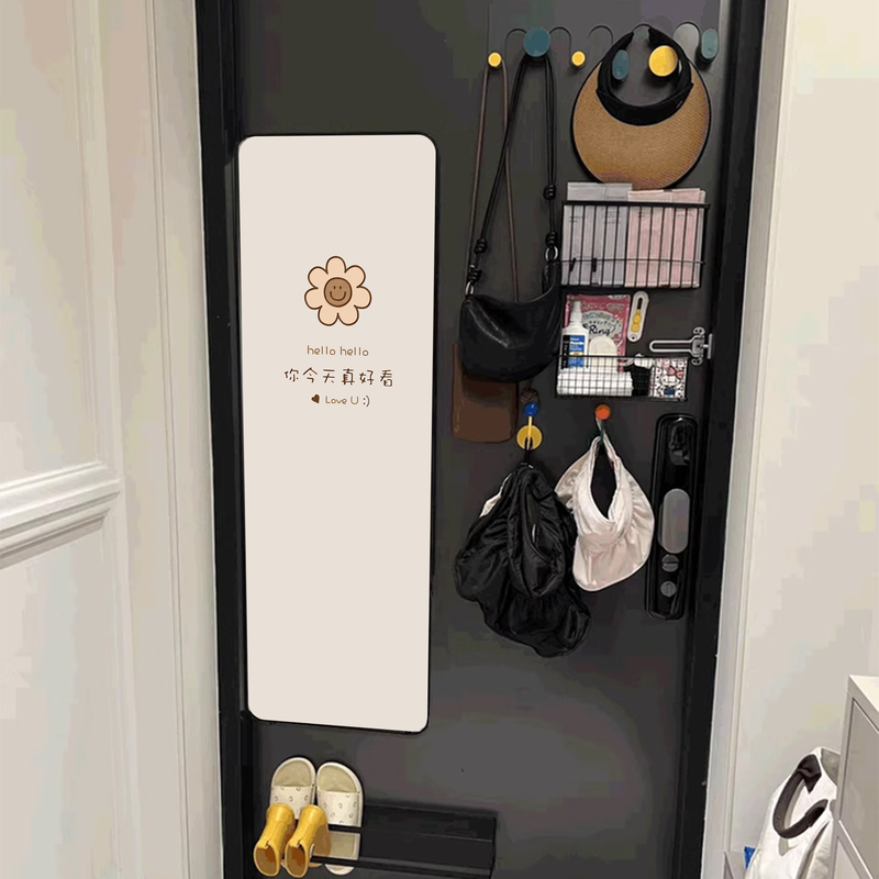 No-Installation Full-Length Mirror, Hidden Dressing Mirror on the Side of the Refrigerator, Invisible Glass Mirror at the Entrance Door, Magnetic Installation