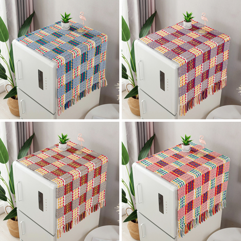 Only rice 6617 cotton thread braided thickened water suction anti-slip domestic single double door refrigerator top dust cover towel cloth
