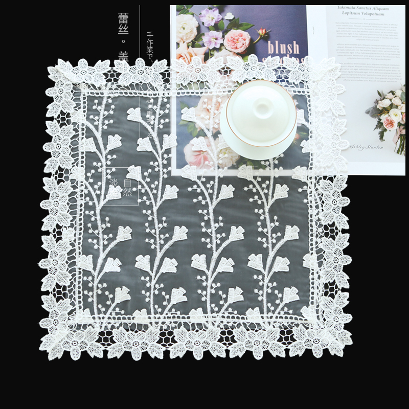 (clear cabin) meritocratic 9955 European style field garden hollowed-out lace dust-proof cover towels square table cloth bed head cabinet Gaib