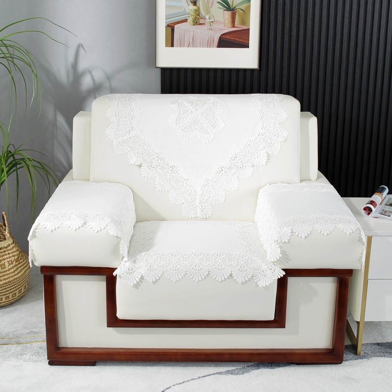 Minamie 9918 Brief White Lace Business District Reception Office Room Single Position Sofa Towel Backrest
