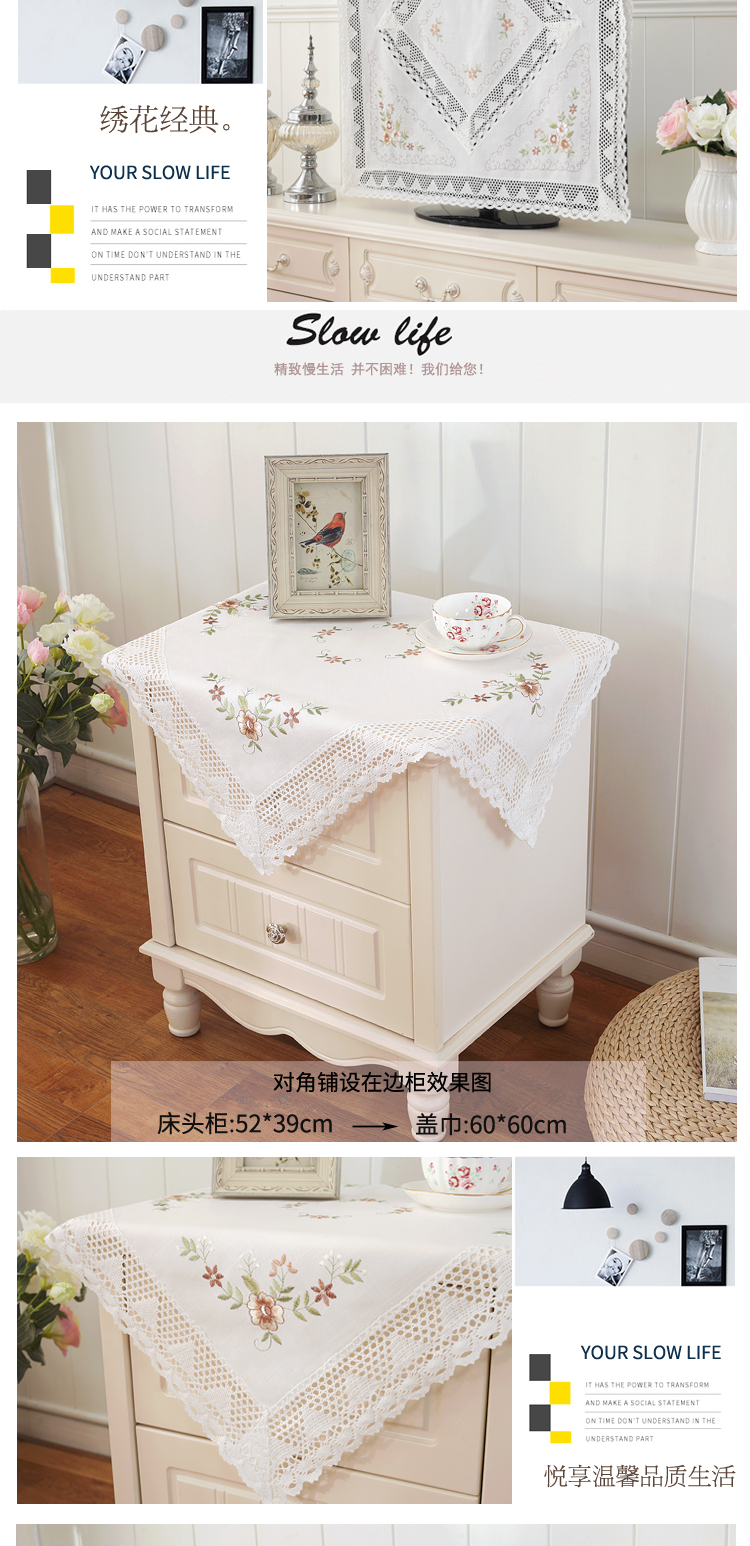 Wei Mi 5154 sợi cotton thêu ren bàn vải vải mục vụ khăn trải bàn khăn trải bàn cà phê khăn trải bàn khăn trải bàn với khăn mẫu khăn trải bàn tròn đẹp