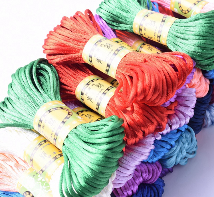 Dây đan của Trung Quốc dây bện số 5 dây đỏ Trung Quốc nút dây đan vòng tay cầu lông DIY dây đầy màu sắc 7 - Vòng đeo tay Clasp vòng tay bạc nam