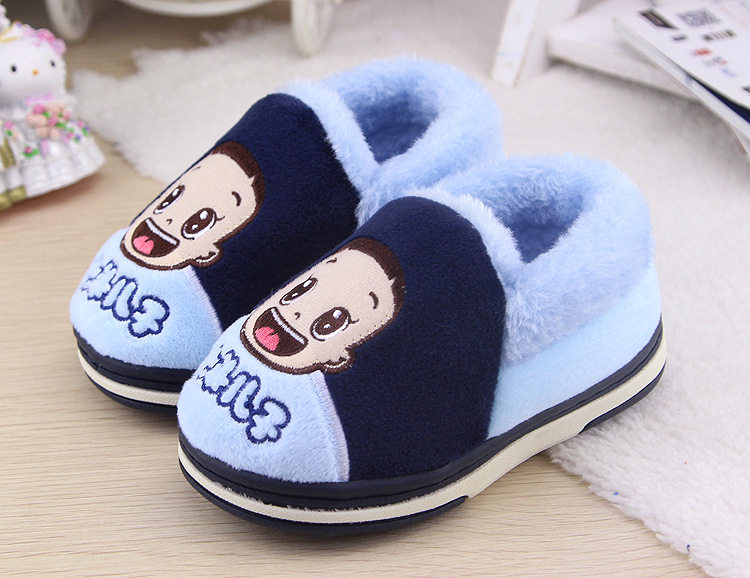 Pantoufles enfants en suède pour hiver - semelle tendon - Ref 1024276 Image 9