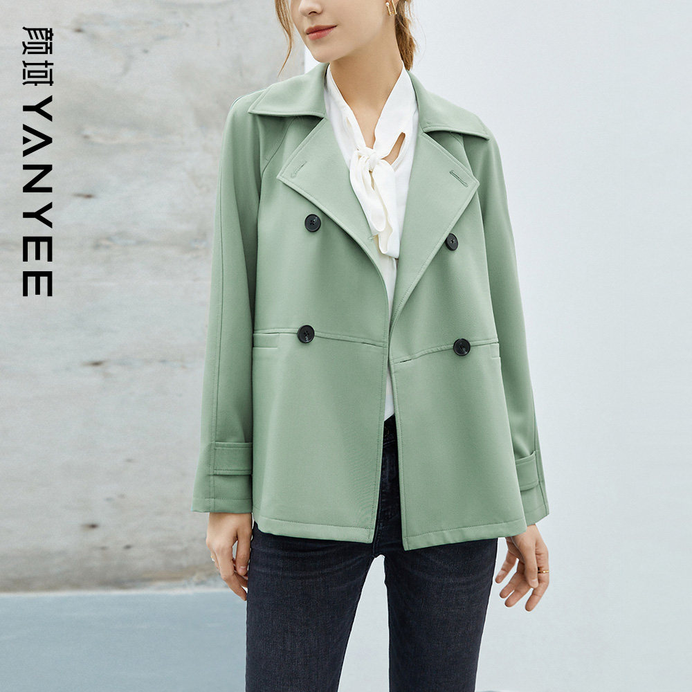 Yan Domain Leisure loose Short version Wind clothes Girl 2022 Spring clothes New Slim Design Sensation Lady Flipping Short Coat