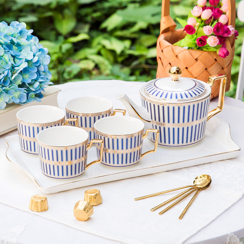 Ceramic water set Cold kettle tea cup Household water cup set Cold water bottle cup with tea tray Tea set