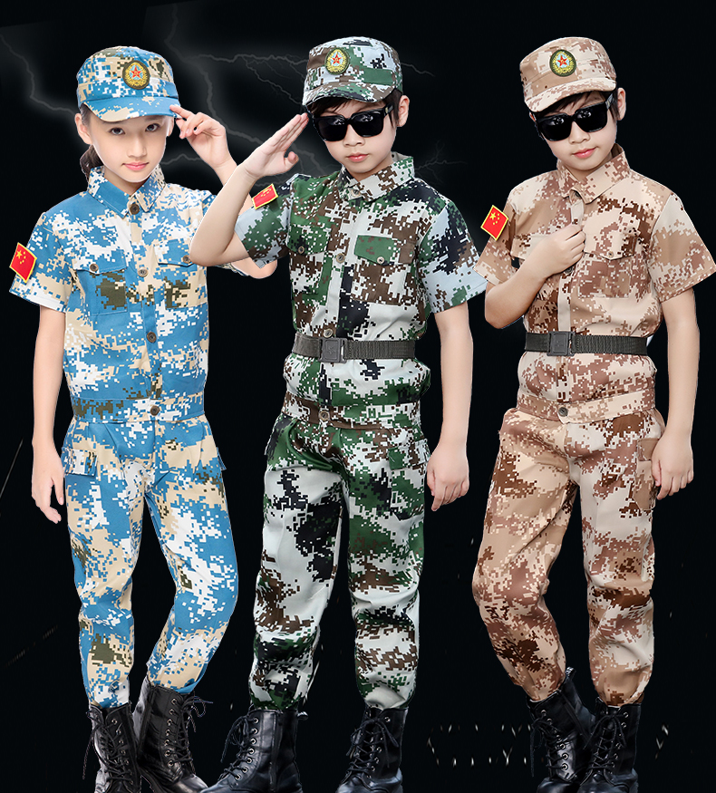 Bộ đồ ngụy trang của trẻ em, đồng phục học sinh tiểu học, huấn luyện quân sự, trại hè, lực lượng đặc biệt, trang phục phụ huynh-trẻ em thông minh thời trang cho bé