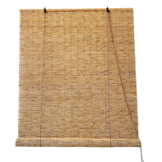 定做白线芦苇帘子竹帘窗帘拉升卷帘工程帘遮光墙面复古装饰草席帘