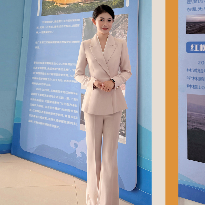 Fas Xiaoman High-End Pink Business Suit Set for Women, New Spring Model, Teacher's Commuting Formal Wear, Host Work Attire