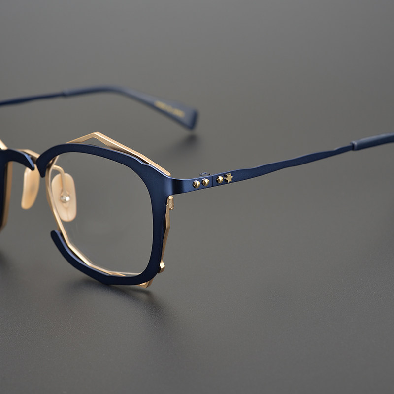 Limited Japanese box designer handmade irregular shape glasses frame unique literary frame can be matched with myopia