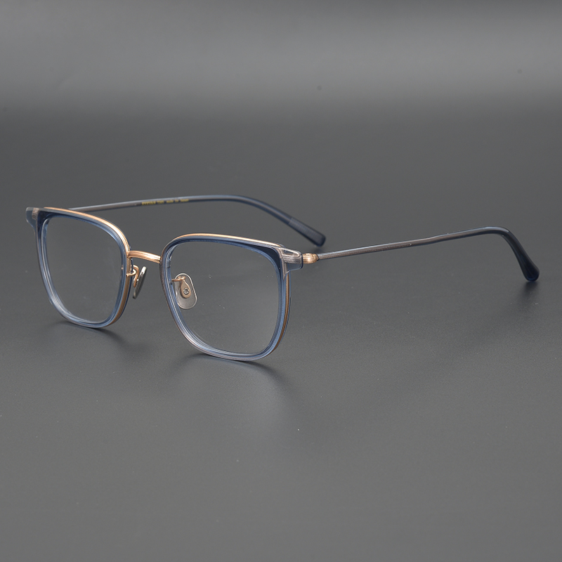 9 6g designer Japanese pure titanium ultra-light retro female short-sighted male trendy business box with glasses frame