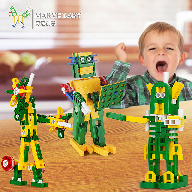 Originating in Germany Assembled Insert Deformation Diamond Building Blocks Puzzle Toy Miracle Creative Robot Topic 3 Years Old Man
