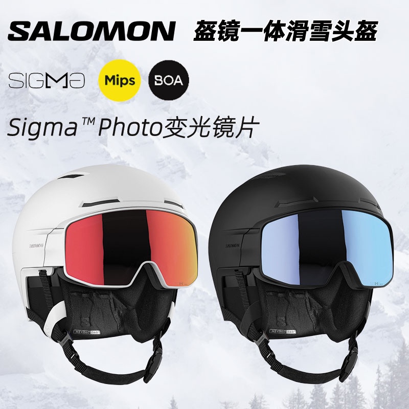 25/26 New Salomon/Salomon Ski Helmet and Goggles Combo for Men and Women, Suitable for Both Single and Double Board Skiing