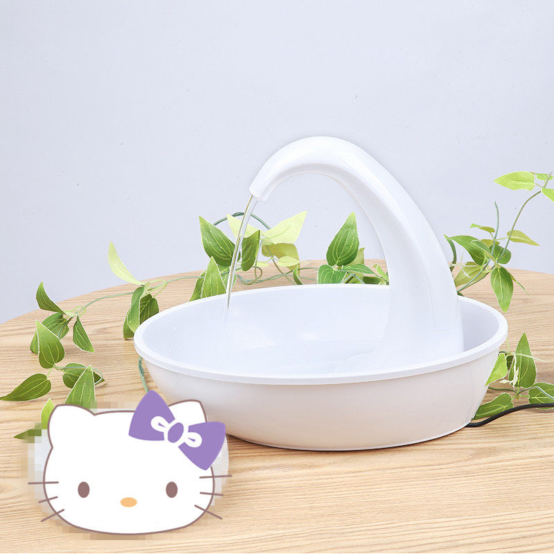 PioneerPet Swan pet drinking fountain Cat feeding water flow fountain Cat drinking water automatic circulation