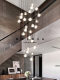 Staircase Chandelier Italian Designer Stainless Steel Light Luxury Villa Living Room Duplex Open Space Rotating Crystal Chandelier