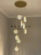 Loft Staircase Chandelier, Villa Staircase Open Space Crystal Long Chandelier, Nordic Creative Round Window Lighting Fixtures