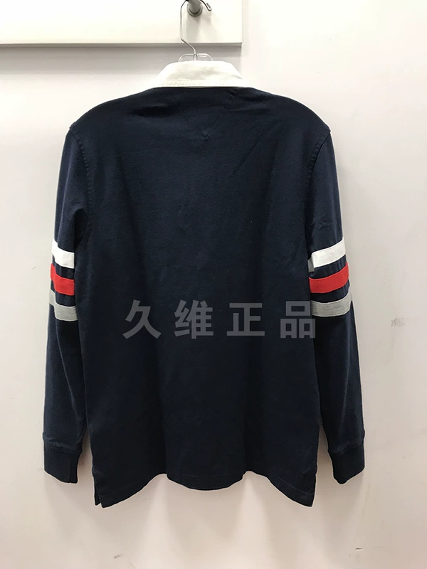 Jiuwei đích thực mua toàn cầu Tommy Hilfiger thời trang nam thu đông màu sắc thoải mái kết hợp áo polo dài tay active shirt