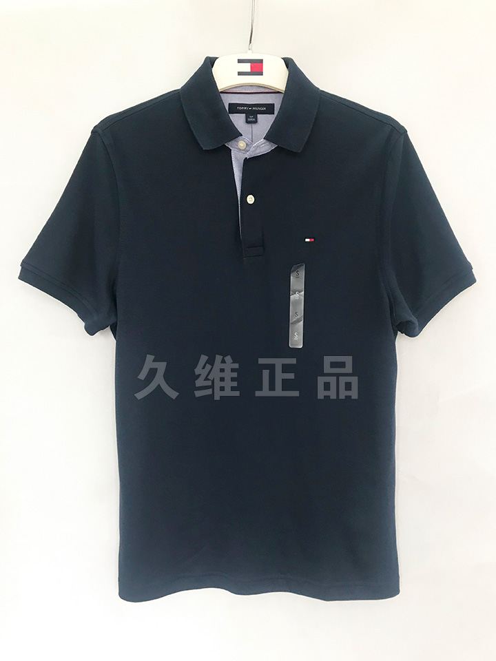 Jiuwei xác thực toàn cầu mua Tommy Hilfiger nam mùa hè ngắn tay thoải mái đồng bằng bông áo sơ mi POLO áo sơ mi