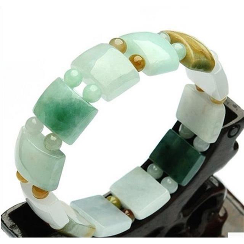 Natural Jade Bracelet, Burmese Quartzite Jade, Bamboo Row Bracelet, Men's and Women's Couple Bracelet